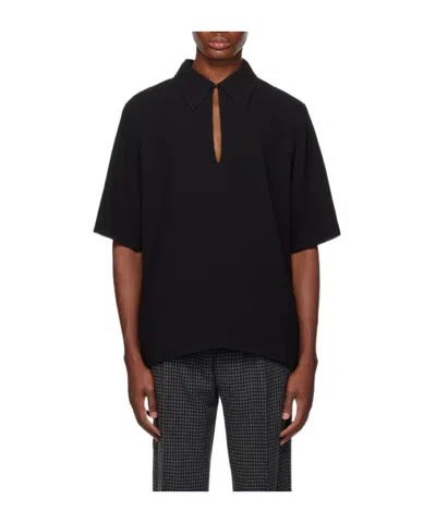 Nanushka Niklas Bouclé-crepe Shirt In Black
