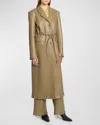 Nanushka Nikoline Single-breasted Coat In Muted Khaki