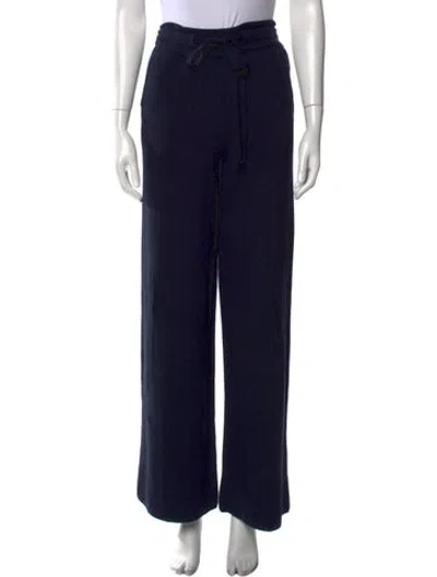 Pre-owned Nanushka Nylon Wide Leg Pants In Blue