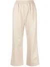 Nanushka Faux-leather Cropped Trousers In Neutrals
