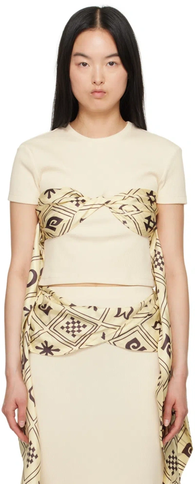 Nanushka Off-white Binno T-shirt In Creme