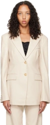 Nanushka Off-white Hathi Vegan Leather Blazer In Cream