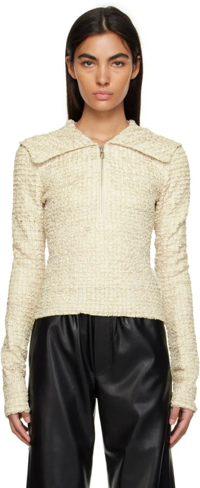 Nanushka Off-white Leiko Long Sleeve T-shirt In Creme
