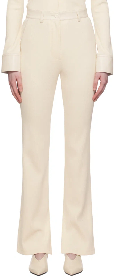 Nanushka Off-white Mykas Trousers In Creme