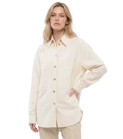 Nanushka Fabian Logo-embroidered Shirt In Neutrals