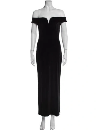 Pre-owned Nanushka Off-the-shoulder Long Dress In Black