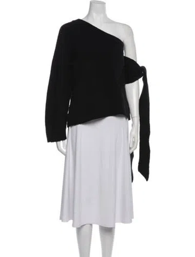 Pre-owned Nanushka Off-the-shoulder Long Sleeve Top In Black