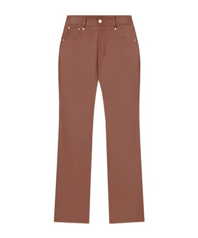 Nanushka Okoboralt-leather Pants In Brown