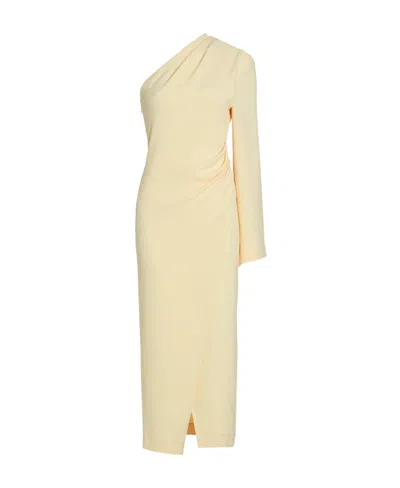 Nanushka One-shoulder Midi Wrap Dress In Nude