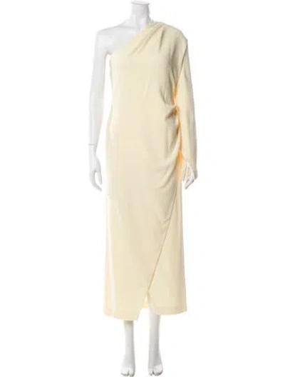 Pre-owned Nanushka One-shoulder Long Dress In Yellow