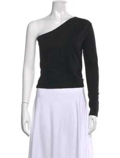 Pre-owned Nanushka One-shoulder Long Sleeve Top In Black
