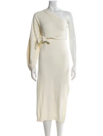 Pre-owned Nanushka One-shoulder Midi Length Dress In Neutral