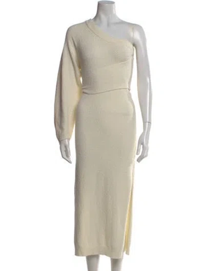 Pre-owned Nanushka One-shoulder Midi Length Dress In Neutral