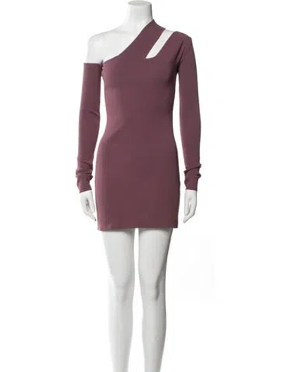 Pre-owned Nanushka One-shoulder Mini Dress In Purple