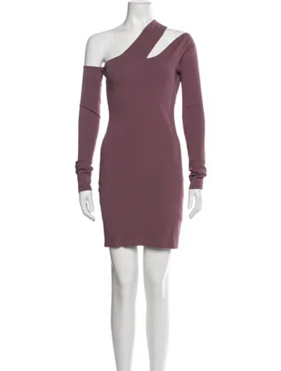 Pre-owned Nanushka One-shoulder Mini Dress In Purple