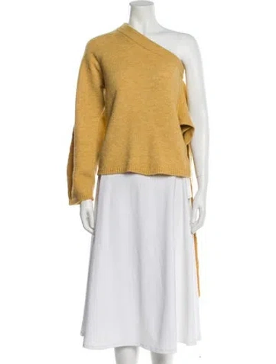 Pre-owned Nanushka One-shoulder Sweater In Yellow