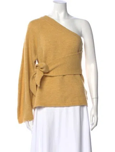 Pre-owned Nanushka One-shoulder Sweater In Yellow