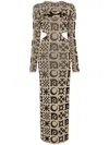Nanushka Onika Jacquard Midi Dress In Neutrals