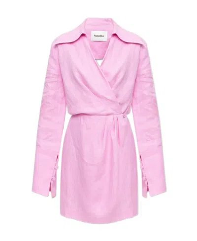 NANUSHKA OPEN-BACK WRAP DRESS