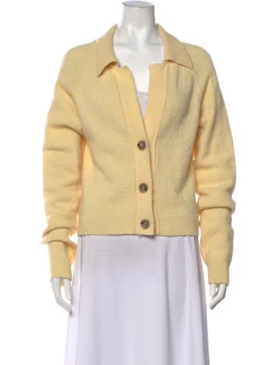 Pre-owned Nanushka Open Front Sweater In Yellow