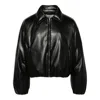 Nanushka Cropped Puffer Jacket In Black