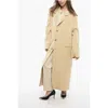Nanushka Oversized Wool And Silk Veda Coat With Flap Pockets In Neutral