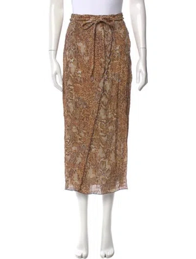 Pre-owned Nanushka Paisley Print Midi Length Skirt In Brown