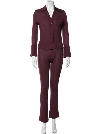 Pre-owned Nanushka Pant Set In Burgundy
