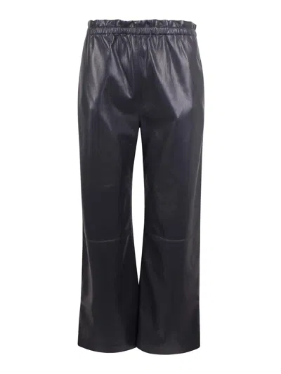 Nanushka Faux Leather Trousers In Blue