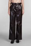 Nanushka Pants In Brown Polyuretan In Brown