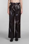 Nanushka Pants In Brown Polyuretan In Brown