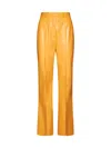 Nanushka Faux-leather Flared Trousers In Orange