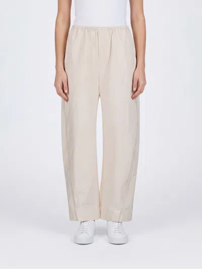 Nanushka Pants Woman Color Cream In White