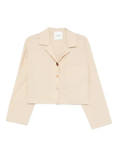 Nanushka Patch-pocket Cotton Shirt In Brown