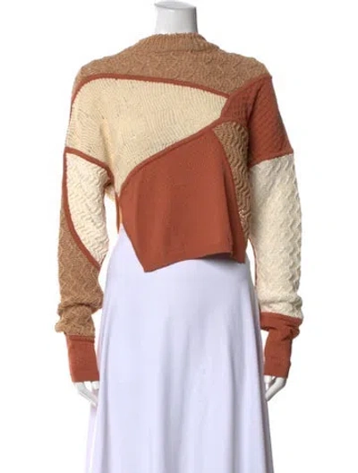 Pre-owned Nanushka Patterned Mock Neck Sweater In Neutrals