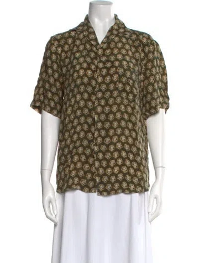 Pre-owned Nanushka Patterned Short Sleeve Blouse In Multi