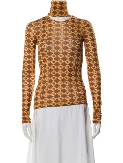 Pre-owned Nanushka Patterned Turtleneck Top In Multi