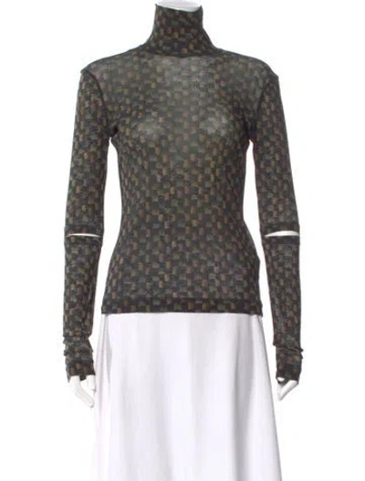Pre-owned Nanushka Patterned Turtleneck Top In Multi