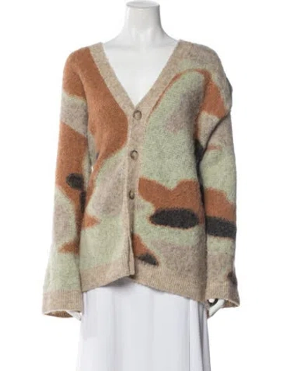 Pre-owned Nanushka Patterned V-neck Sweater In Brown