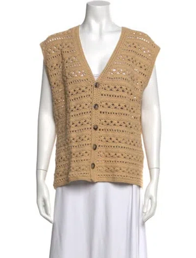 Pre-owned Nanushka Patterned V-neck Sweater W/ Tags In Neutrals