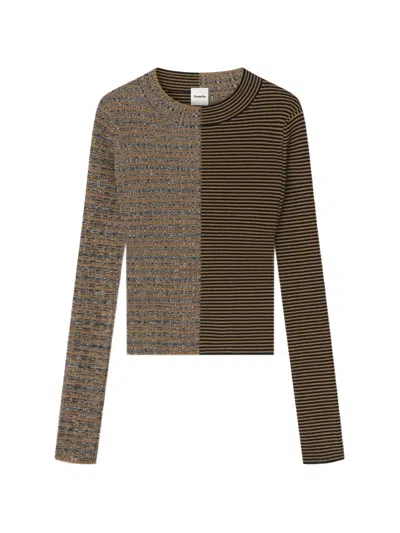 Nanushka Perrie Ribbed-knit Striped Sweater In Brown