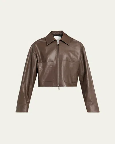 Nanushka Phebe Leather Jacket In Brown