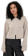 Nanushka Phebe Outerwear Jacket Stone/black In Neutral