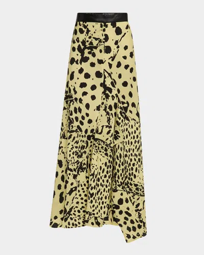Nanushka Phile Cheetah-print Georgette Maxi Skirt