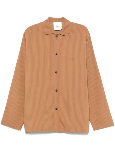 Nanushka Pinstriped Shirt In Brown