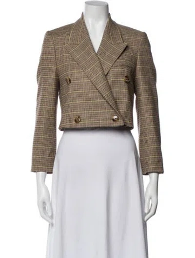 Pre-owned Nanushka Plaid Print Blazer In Brown