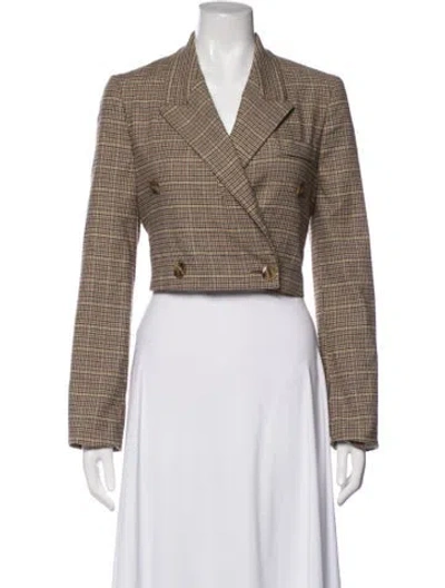 Pre-owned Nanushka Plaid Print Blazer In Brown