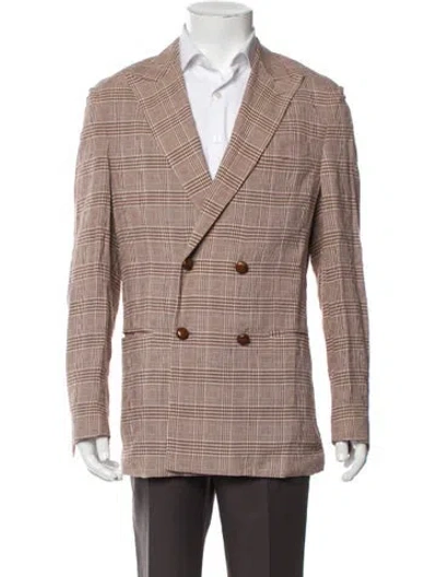 Pre-owned Nanushka Plaid Print Blazer In Neutral