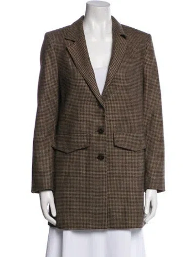 Pre-owned Nanushka Plaid Print Blazer W/ Tags In Brown