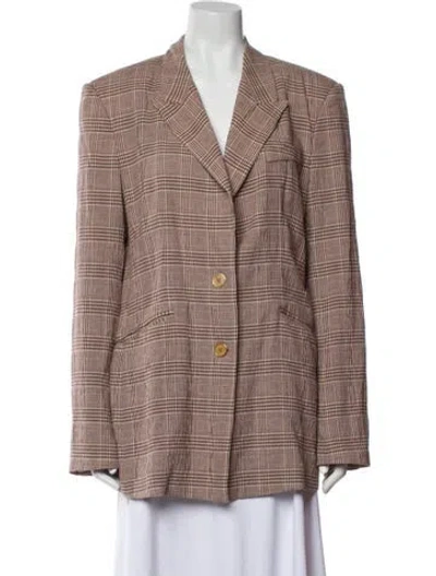 Pre-owned Nanushka Plaid Print In Brown